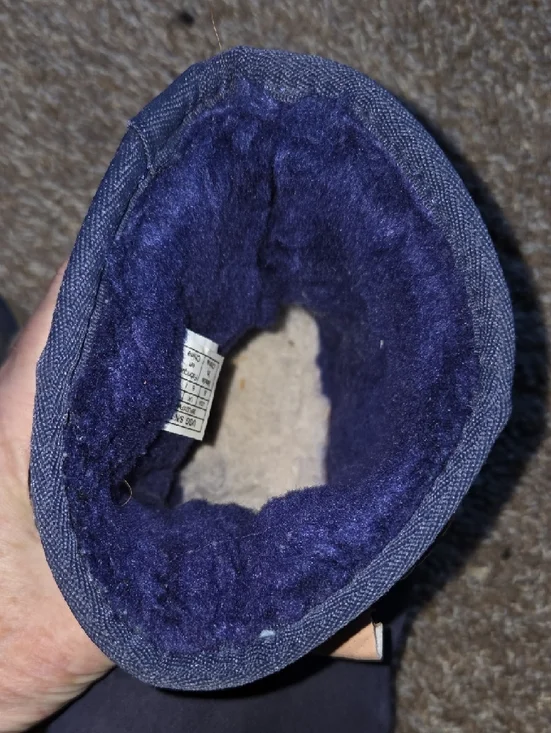 UGG Navy Suede Short Booties with Cutout Gem Cuff - Picture 6 of 12